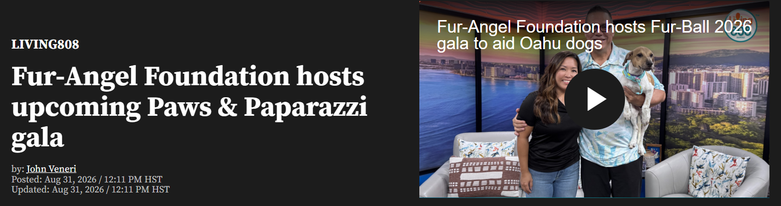 KHON2 — Fur-Angel Foundation hosts upcoming Paws & Paparazzi gala
